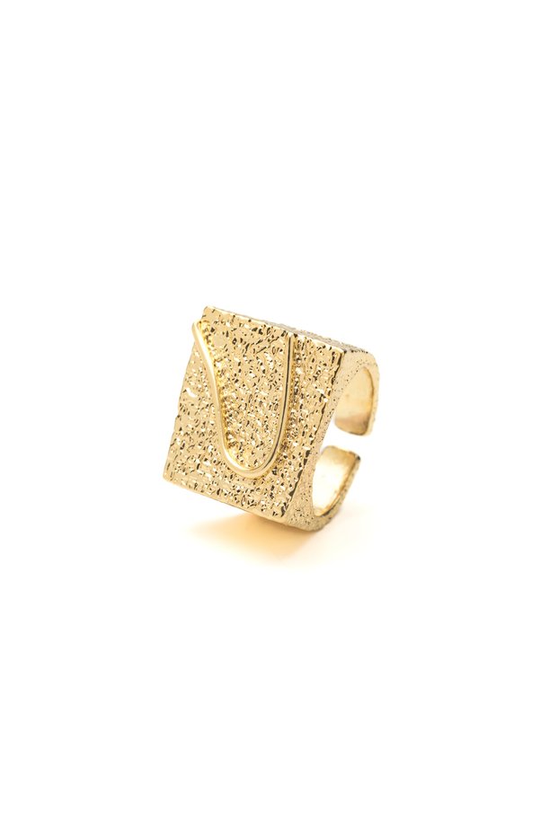 Opulent Yellow Gold Plated Adjustable Ring
