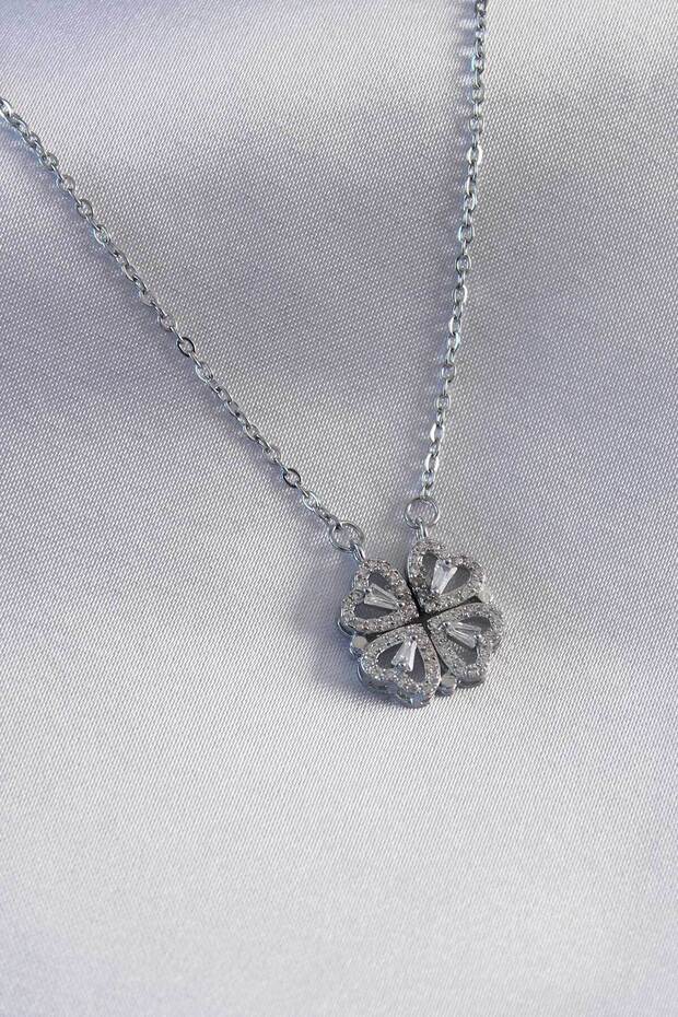 316L Steel Silver Color Open Clover Model Women's Necklace