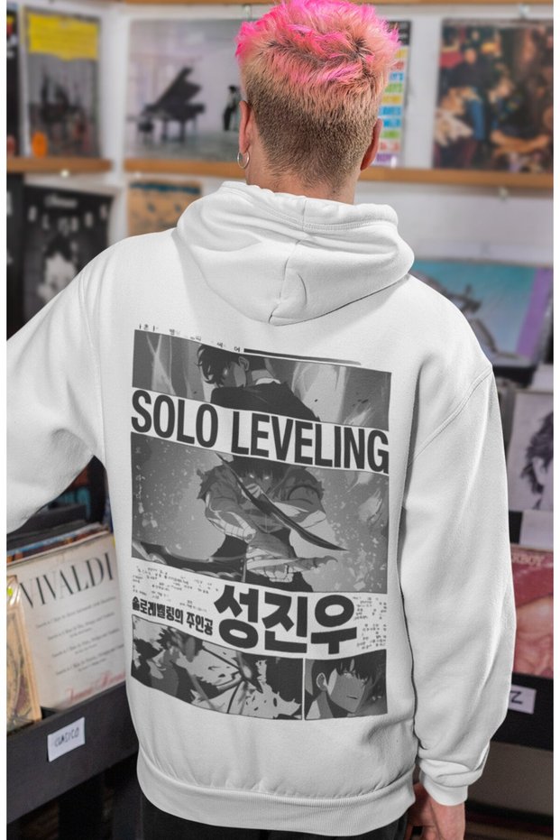 Solo Leveling Arise Anime Back Printed Unisex Oversize Combed Cotton Hoodie