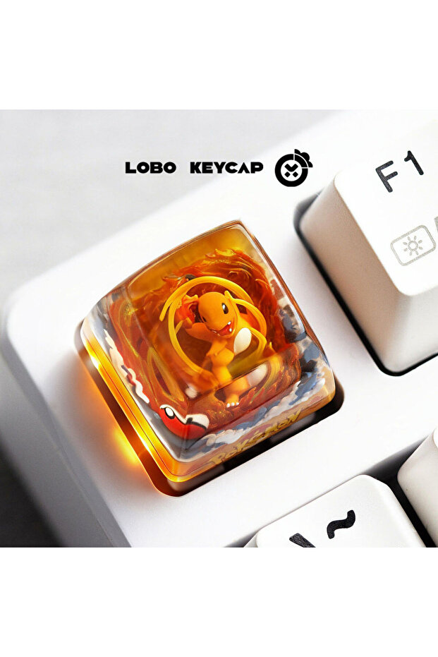 Bandai GRAY Pokemon Keycap Magikarp Gengar Esc Replace Keycap Resin Anime Kawaii Decor For Mechanica