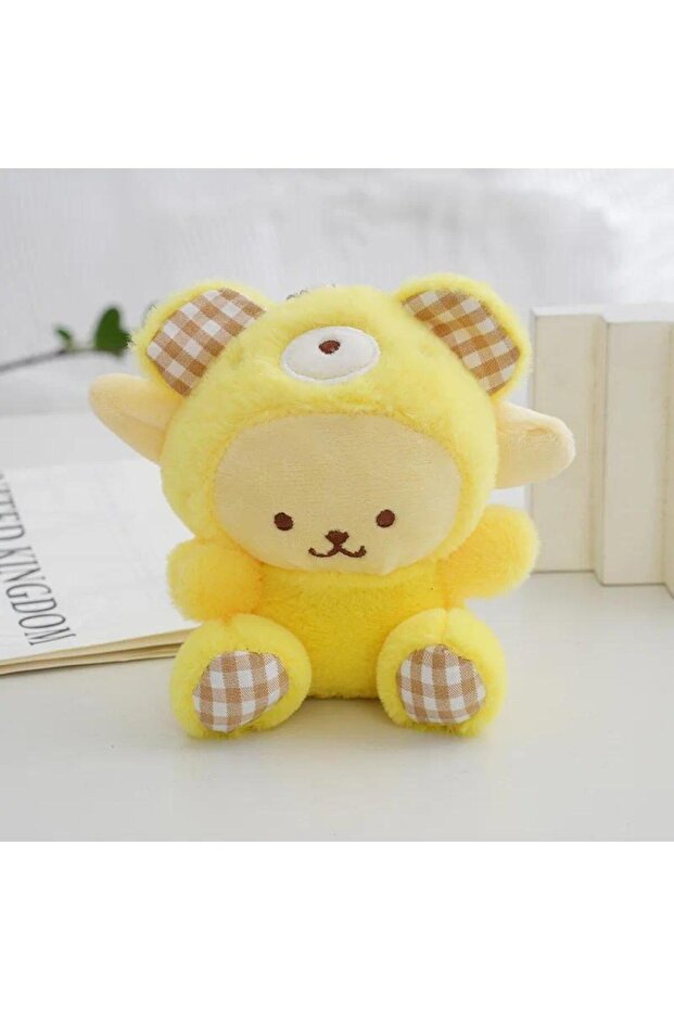 5 New Cartoon Checkered Plush Pendant Doll Soft Doll Gift Bead Chain Bag Accessories Keychain Gift f