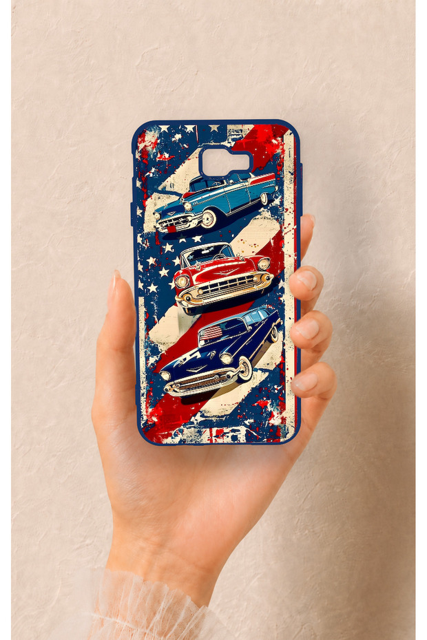 Samsung J7 Prime Compatible American Chevrolet Patterned Silicone Case