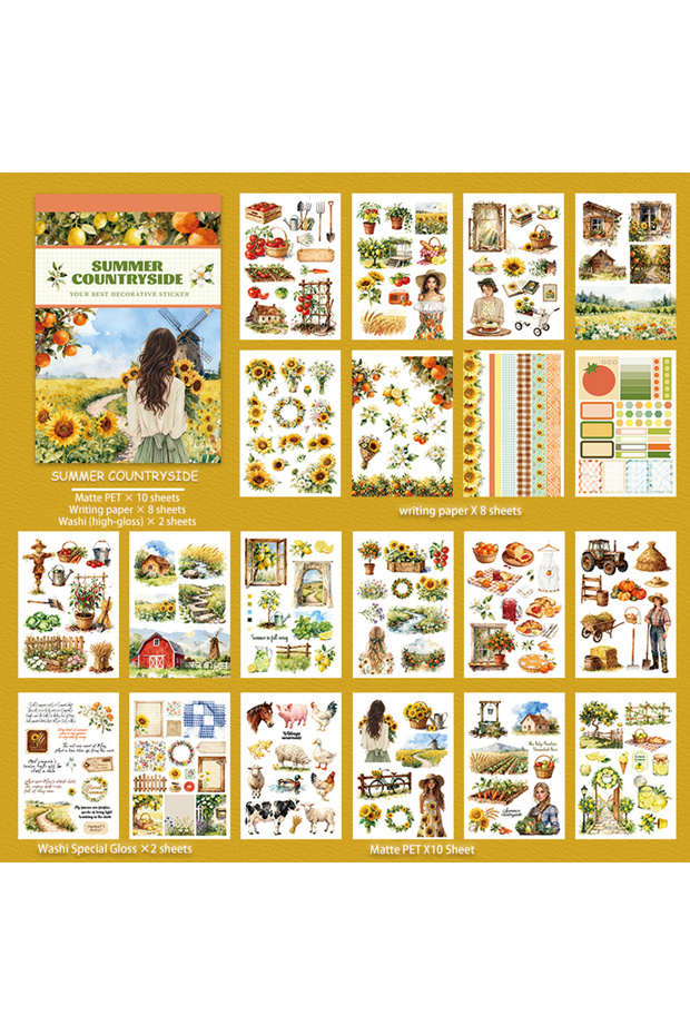 TZ176-1 20Sheets Large Size Waterproof Dual-Material Urban Elites Washi PET Sticker Book Business Su
