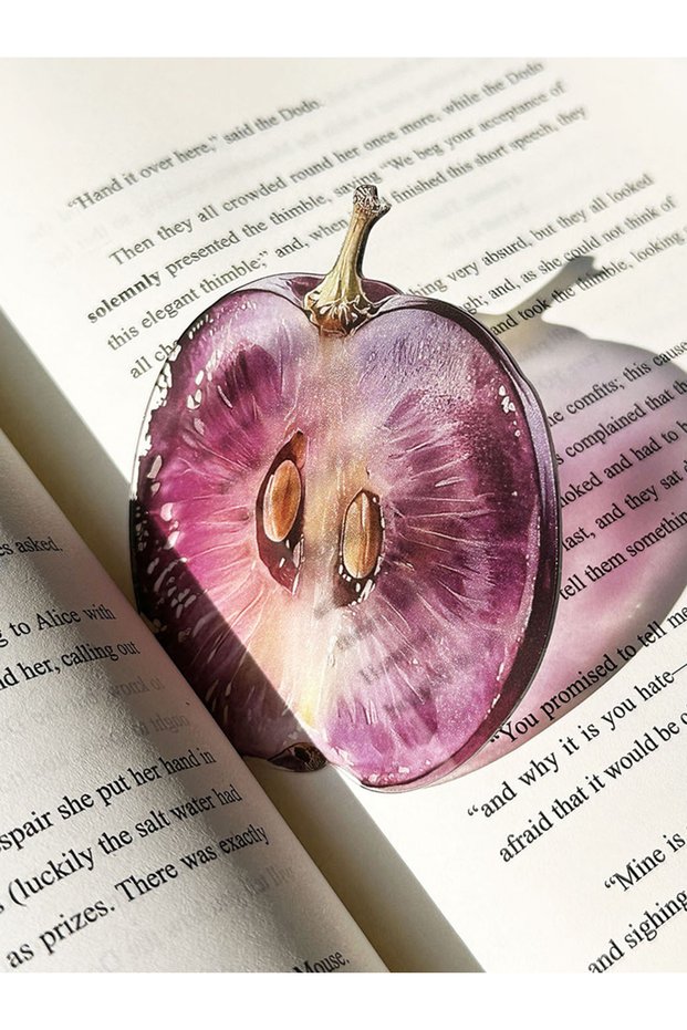 Style11 NEW Delicate Apple Bookmark Transparent Unique Grape Tomato Bookmarks Premium Feeling Readin