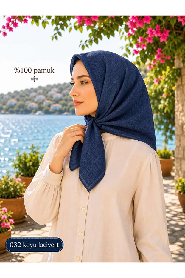 وشاح مصنوع من القطن بنسبة 100%، مقاس 100×100 سم