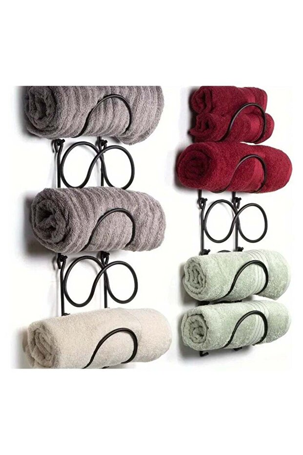 Wall-Mounted Towel Rack, Multi-Layer Storage Organizer for Bottles and Towels