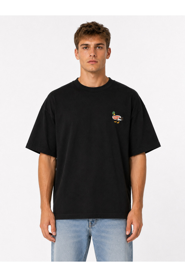 Unisex Women's Men's Human Made Duck Front Design Printed Oversized Thick Fabric Relaxed Fit T-Shirt