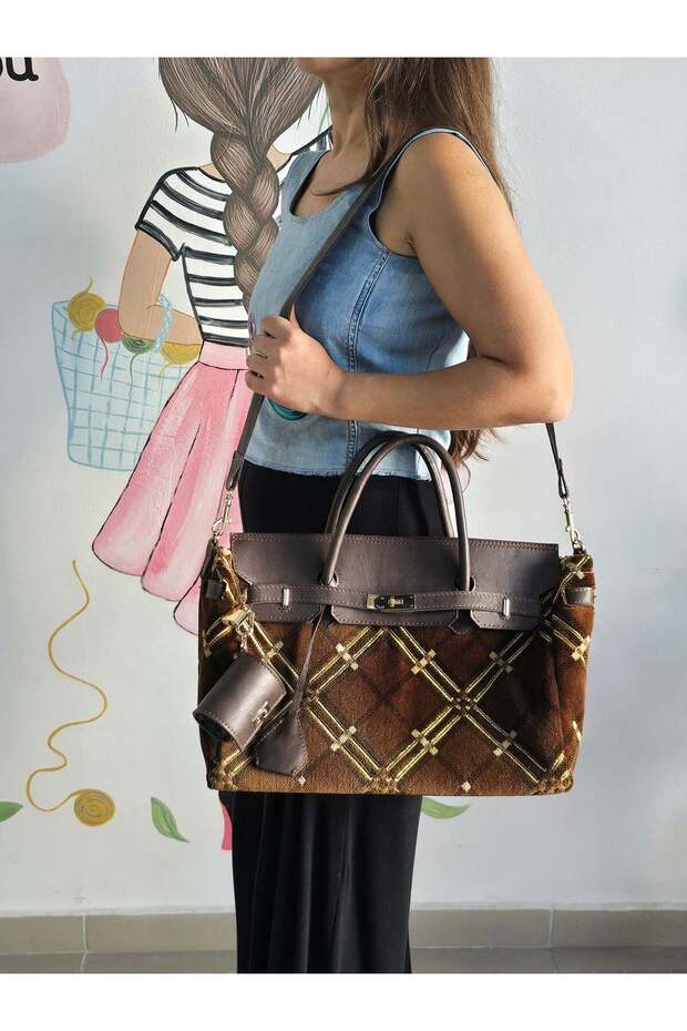 Bag Kilim and Brown Leather