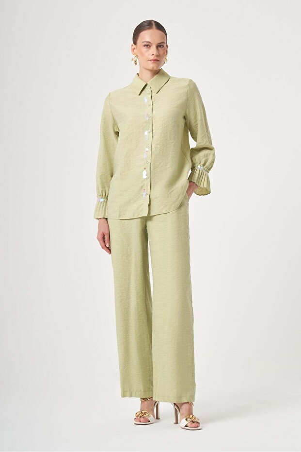 Women's Sequin Detail Suit Mint 31453