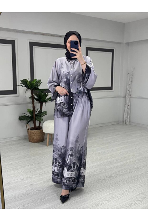طقم مزدوج منقوش