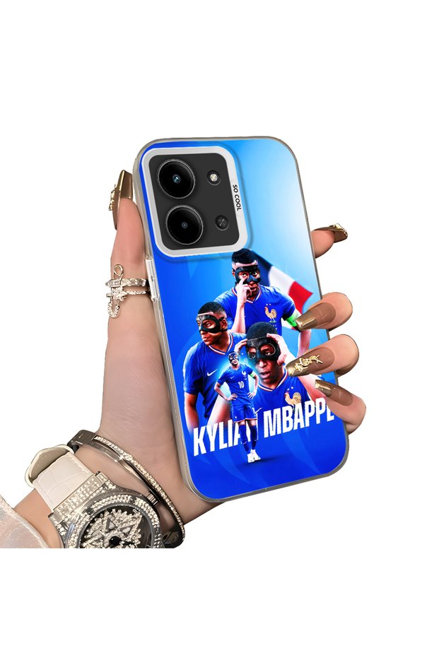 حافظة هاتف Redmi 15C 5G متوافقة مع الحواف السيليكونية الصلبة وغطاء خلفي صلب بنمط Mbappé