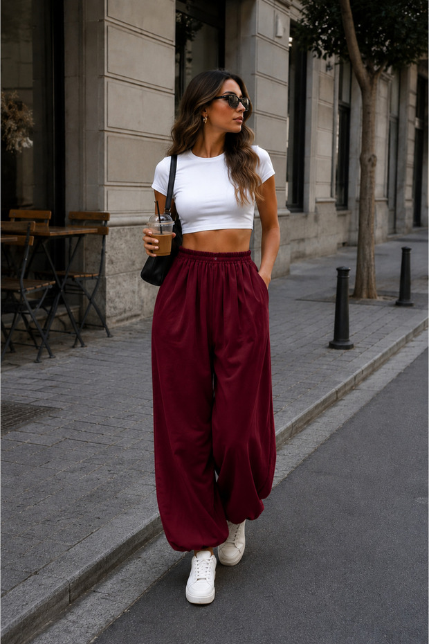 Women's Elastic Waist Shalwar Trousers