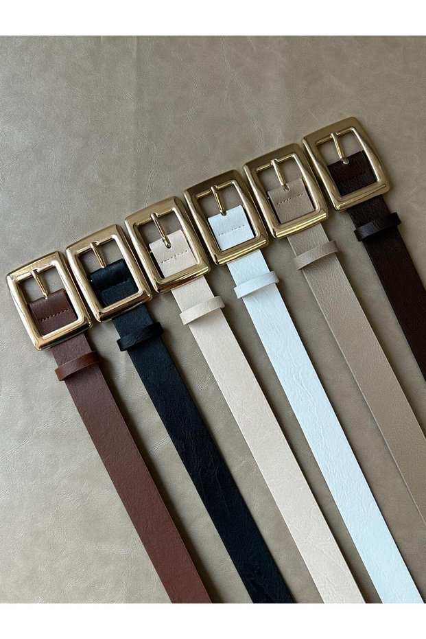 6-Piece Women's Multi-Color Gold Buckle Belt Waist Belt Jacket Belt Dress Belt Trouser Belt