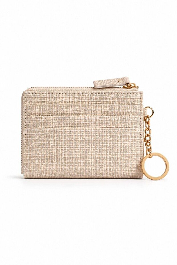 Zippered Card Holder Wallet with Keychain