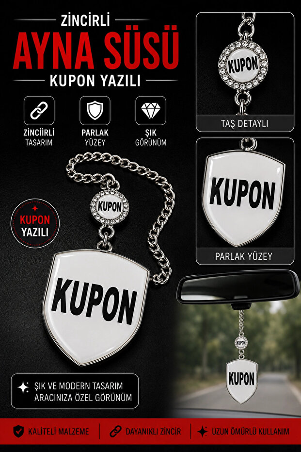 Kupon Chain Mirror Ornament – Stylish Design, Durable Chain