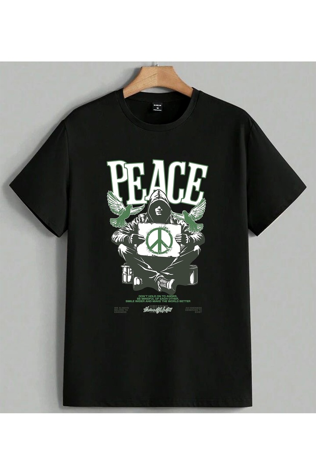 Peace Baris Poster Design Printed Unisex Oversize T-Shirt Black