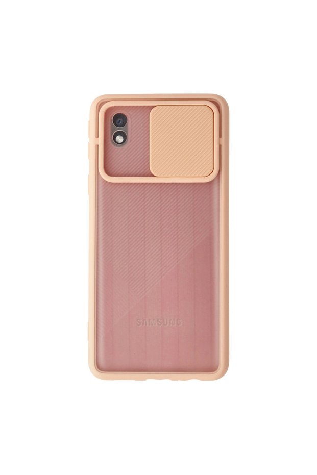 Samsung Galaxy A01 Core Case Palm Frosted Camera Sliding Silicone - Pink