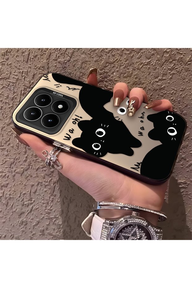 Mi 15t Compatible High-Quality Fun Black Cat Printed Case, Cute Stylish Shock