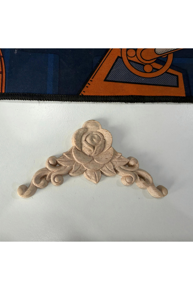 4pcs 4pcs Natural Floral Wooden Figurines Crafts Wood Carved Corner Appliques Frame Wall Door Furnit