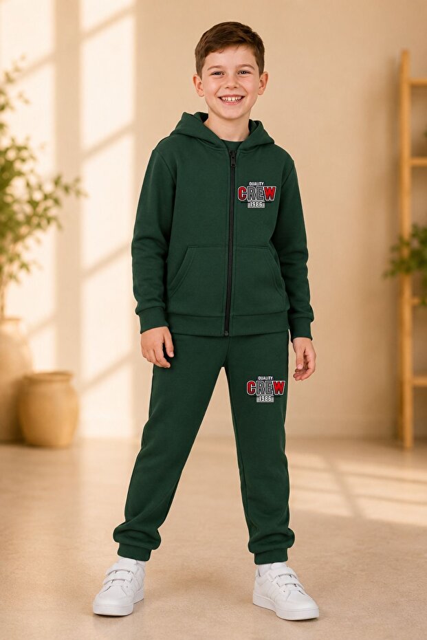 Armikids School Fashion Printed Zippered Tracksuit Set
