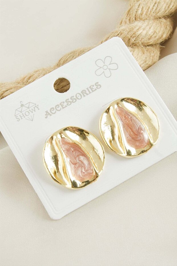 Round Enamel Earrings