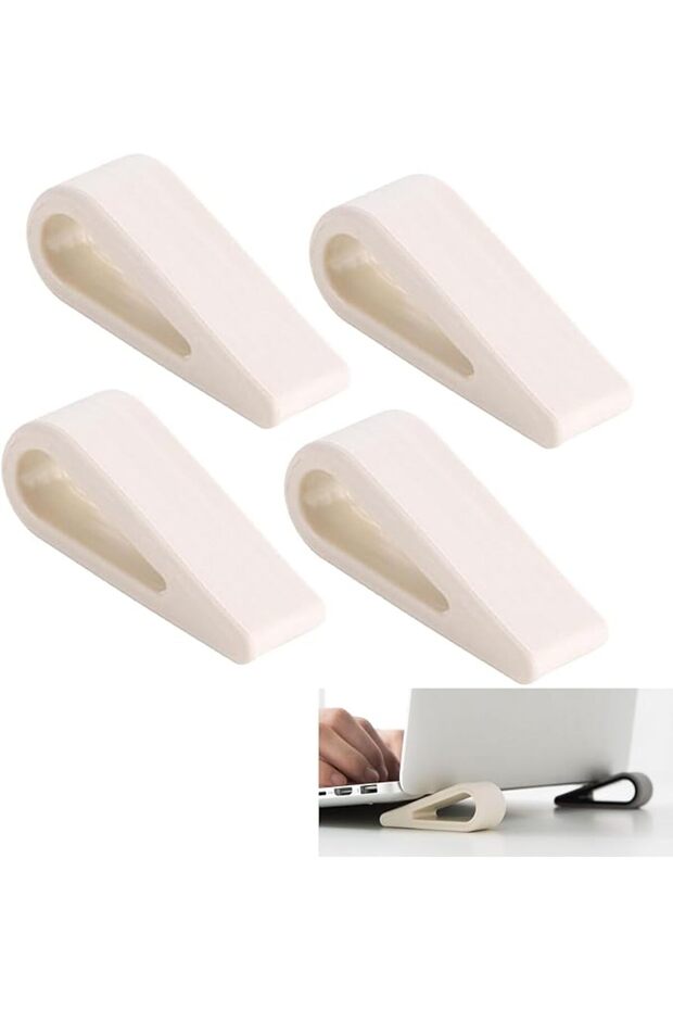 4 Pcs Universal Laptop Computer Keyboard Stand Riser Anti-Slip Tilting Wedge Riser Holder for Notebo