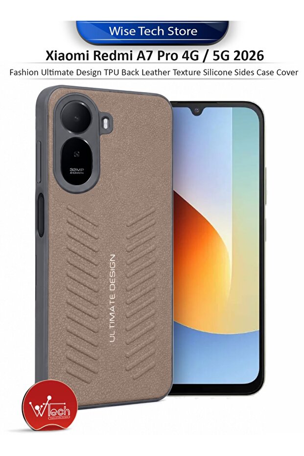 Xiaomi Redmi A7 Pro 4G / 5G 2026 Fashion Ultimate Design TPU Back Leather Texture Silicone Sides Case Cover