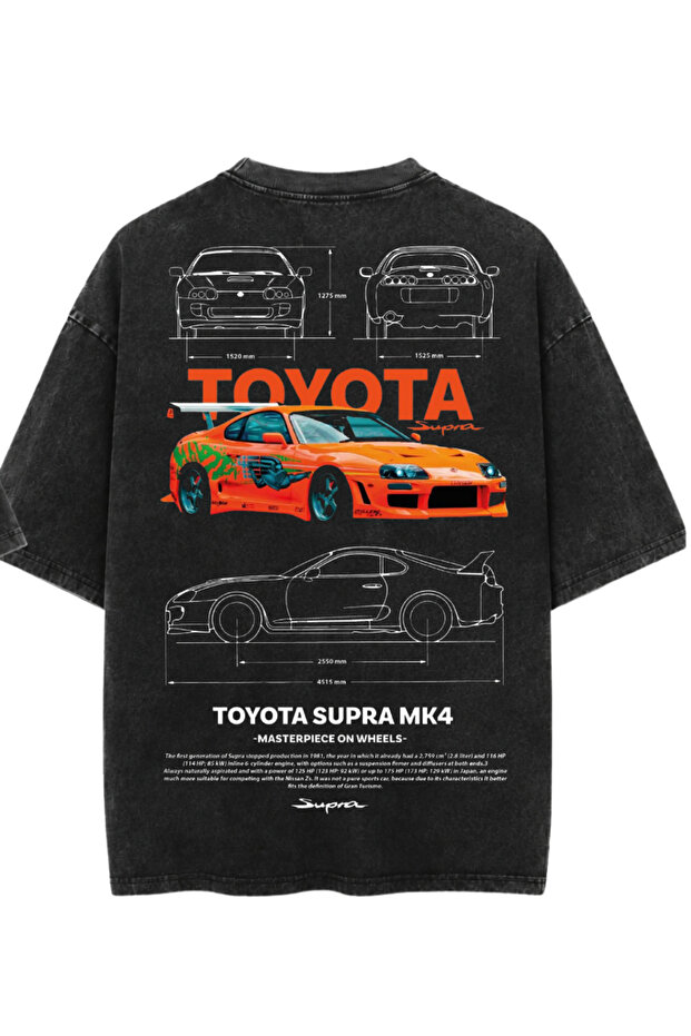 Car Drawing Printed Washable Relaxed Fit Unisex T-Shirt