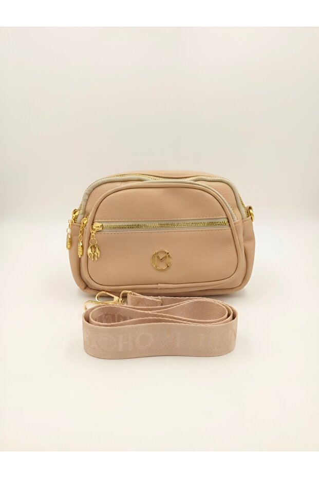 4-Compartment Zippered Women's Crossbody and Shoulder Bag (25X18 cm)