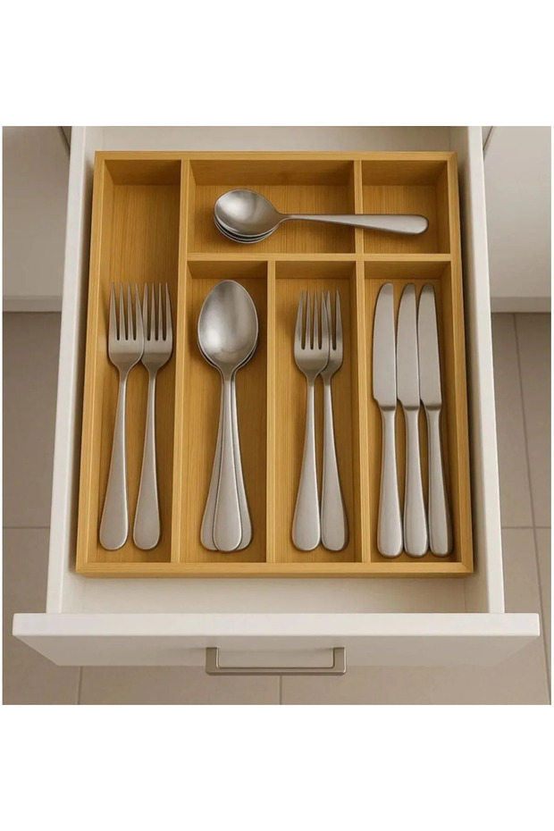 Bamboo Pull-Out Spoon Holder 33X25