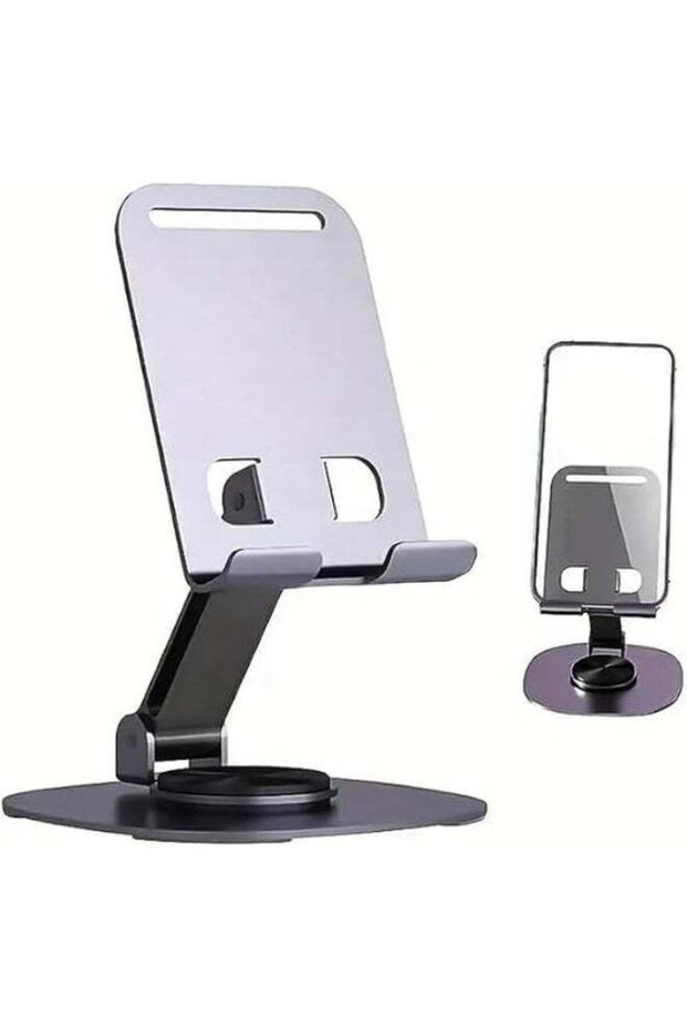 Foldable Metal Phone & Tablet Stand, Adjustable Aluminum Desktop Holder, Multi-Angle Portable Stand for Smartphones & Tablets, Stable Desk Stand for Video Calls, Live Streaming, Office, H
