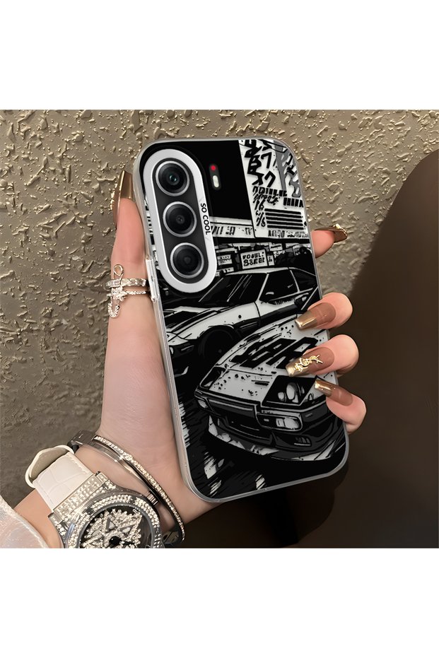 Tecno Camon 40 Compatible Manga Drawing Classic Car Flat Printing Quality Silicone Case