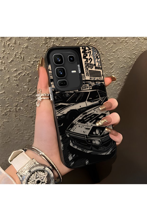 Infinix Note 50 Pro Plus Compatible Manga Drawing Classic Car Plain Print Quality Silicone Case