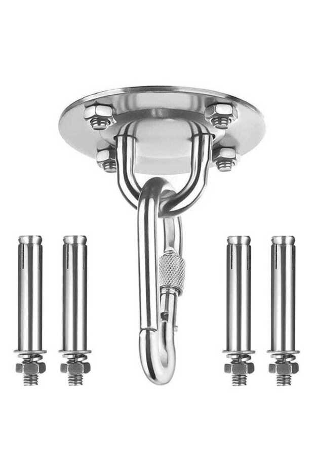 Heavy-duty stainless steel hooks, with a load capacity of 500 kg, are suitable for hanging chairs, swings, yoga towels, hammocks, etc.