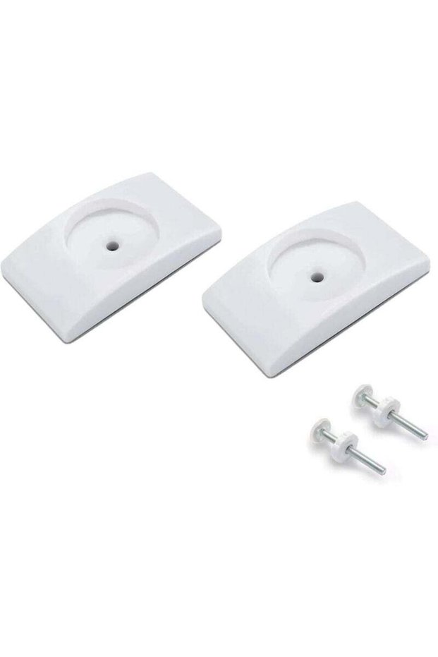 A set of two wall-mounted safety devices to protect elephant feet, suitable for door and stair railings, requiring no drilling.