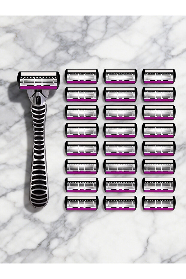 1Handle24 High Quality 6 Layer German Stainless Steel Safety Razor Blade Man Shaving Cartridges Comp