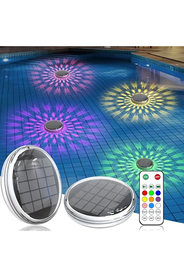 Solar-powered floating pool lights with remote control (2-pack)