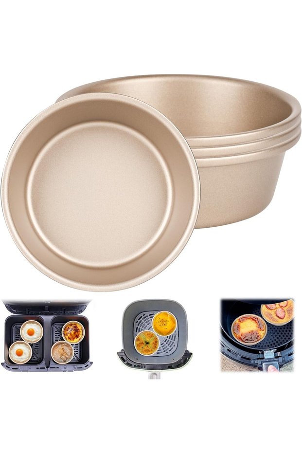 4 air fryer cake molds, 11cm air fryer egg molds, air fryer muffin molds, air fryer accessories, reusable.