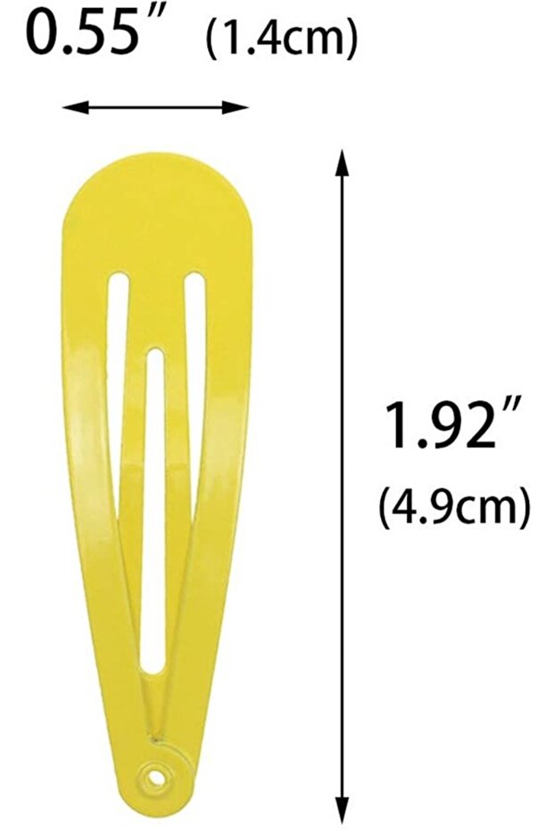 Metal hair clips, yellow, 5.1 cm, 40 pieces