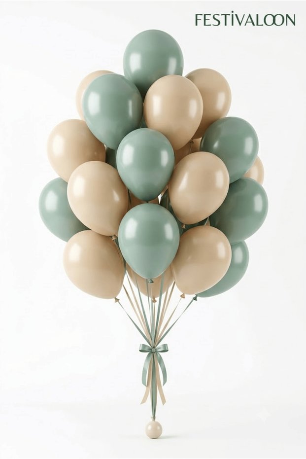Set of 20 Eucalyptus Sea Sand Balloons 11 Inch Birthday Party Decoration