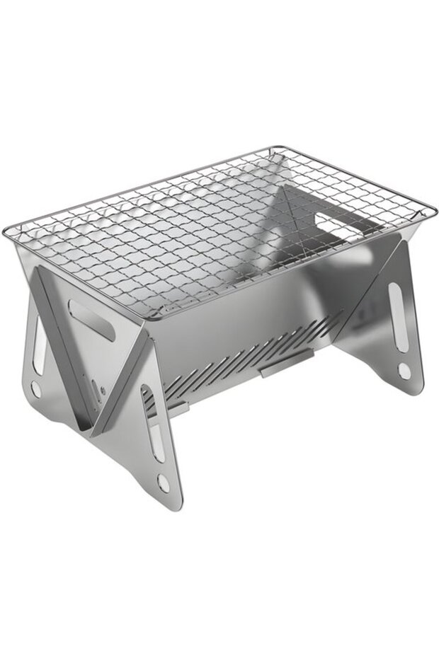 Barbecue tool set - Mini Portable Camping Barbecue, Stainless Steel 21x16x13cm
