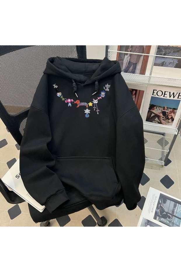 Unisex Printed Hooded Sweatshirt
