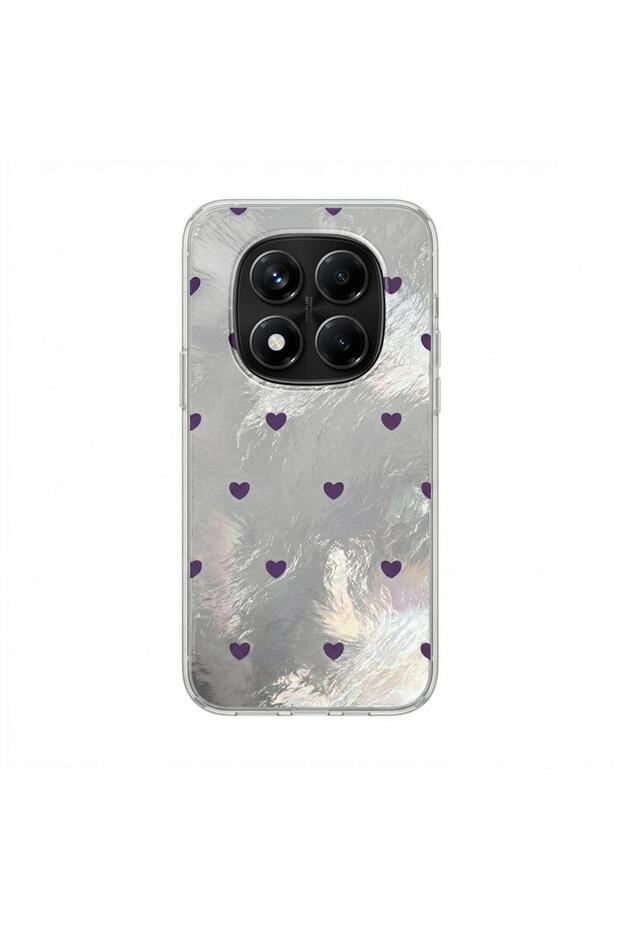 Xiaomi Redmi Note 15 Pro 4g Compatible Case Pink Heart Silicone Case Lilac