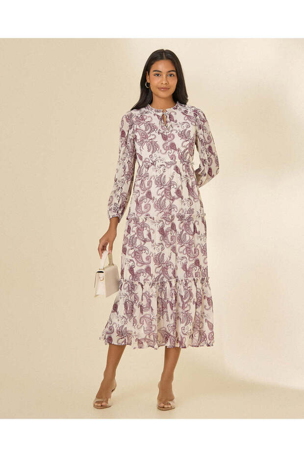 Women Ivory Printed Maxi Dress