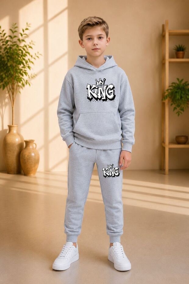 Busekids New Season School and Daily Wear Hooded Kangaroo Pocket Tracksuit Set