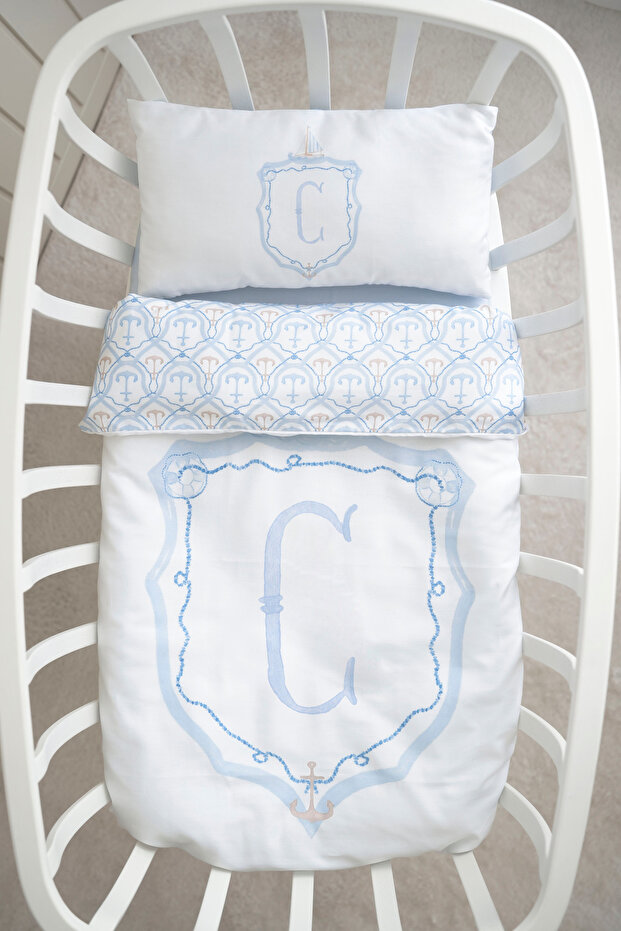 Mother's Side Duvet Cover Set (60X100) - Noble Series - Blue - Letter C