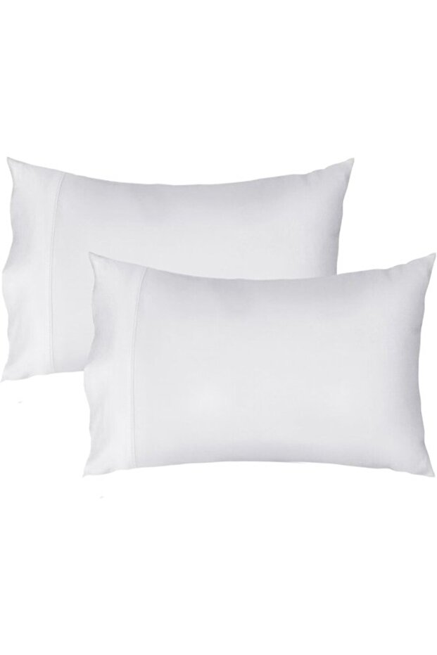Two-piece pillowcase set, 20x26 inches, 100% cotton satin weave, breathable, cool, soft, premium sleep pillowcase, envelope closure, white.