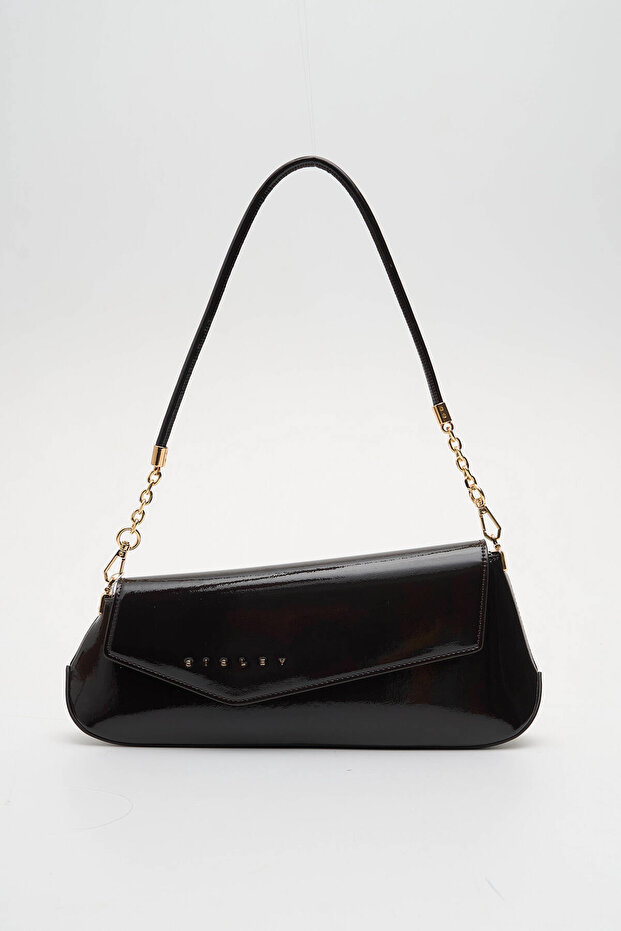Women's Shoulder Bag Patent Leather Brown Sly454