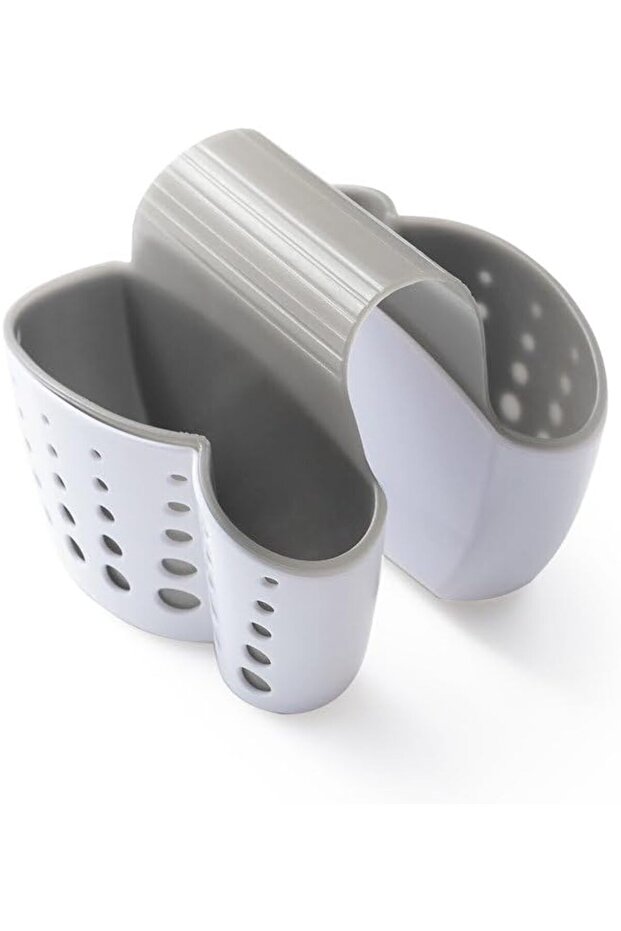 Sink Caddy Sponge Holder with Dual-Layer Design Saddle Faucet Caddy for Kitchen Sink Organize