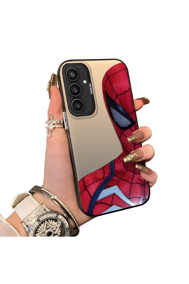 Samsung Galaxy S23 Fe Compatible Silicone Edge Hard Back Case Couple Phone Case Spider Man Patterned